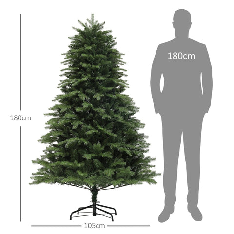 Rootz Lifelike Christmas Tree - Alpine Fir - Artificial Xmas Tree - Flame-Retardant - 105cm x 180cm
