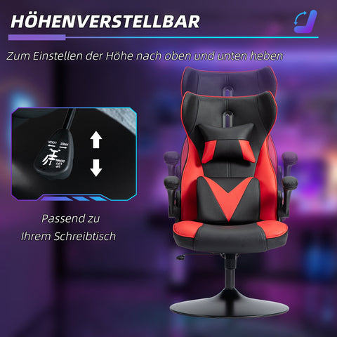 Rootz Gaming Chair - Swivel Chair - Ergonomic Rocking Chair - Adjustable Comfort - 67 x 71 x 112 cm