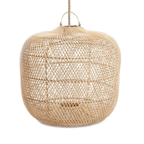 Rootz Batu Bolong Pendant - Natural - Stylish Light Fixture - Versatile Rattan Art - 48cm x 48cm x 48cm