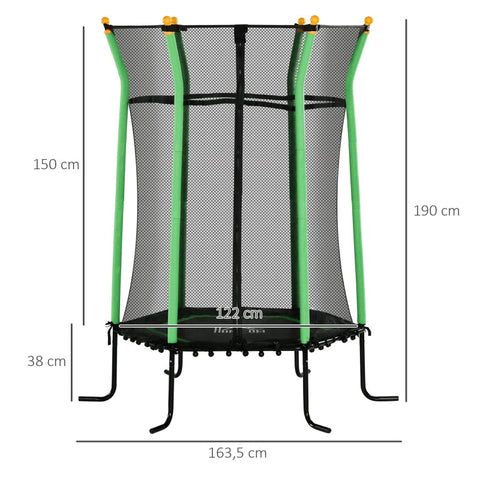 Rootz Children's Trampoline - Kids Jumping Trampoline - Safety Trampolines - Balance Training - Ø163.5cm x 190cm H