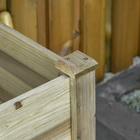 Rootz Raised Wooden Planter - Garden Bed - Wooden Flower Box - Back-Friendly Design - 91L x 51W x 76H cm