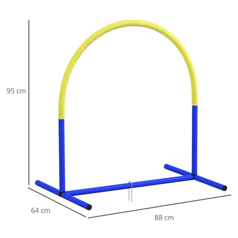 Rootz Dog Agility Set - Canine Fitness Kit - Pet Training Gear - Obstacle Course - Portable - Blue+Yellow - 88cm x 64cm x 95cm