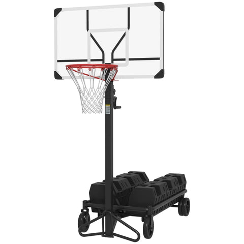 Rootz Portable Basketball Hoop - Adjustable Height Hoop Set - Basketball Hoop Stand - Extra-Wide Base - Easy Transport - 300-366cm x 128cm x 66cm