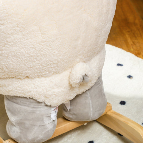 Rootz Rocking Horse Cute Sheep - Rocking Toy - Plush Animal - Sound Effects - Promotes Balance - 68cm x 35cm x 55cm