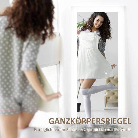 Rootz Full-Length Mirror - Hallway Mirror - Standing Mirror - LED Lighting - Touch Control - 160cm x 40cm