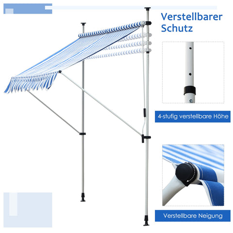 Rootz Window Awning - Sun Protection Canopy - Balcony Shade - UV Resistant - 150x250cm