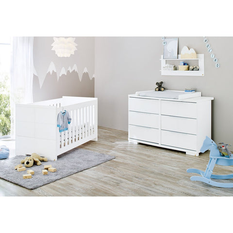 Rootz Polar Starter Set - Cot Bed - Crib - Convertible - 148cm x 76cm x 82cm & Changing Unit - Nursery Table - Dresser - 140cm x 78cm x 98cm