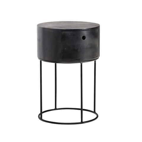 Rootz Round Night Boxes - Modern Bedside Tables - Elegant Wood Grain Nightstands - Unique Design - 40cm x 40cm x 60cm