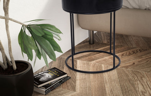 Rootz Round Night Boxes - Modern Bedside Tables - Elegant Wood Grain Nightstands - Unique Design - 40cm x 40cm x 60cm