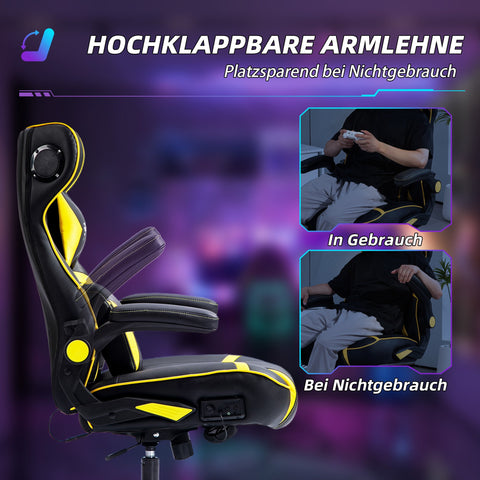 Rootz Rocking Gaming Chair - Ergonomic Gaming Seat - Video Gaming Chair - Lumbar Support - 69cm x 73cm x 112-118cm
