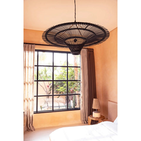 Rootz Sky Pendant Lamp - Ceiling Light - Rattan Masterpiece - Enhances Interior - 150cm x 150cm x 40cm
