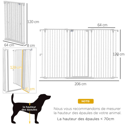 Rootz Safety Gate for Dogs - Pet Barrier - Dog Fence - Double Locking - Foldable Design - 206cm x 120cm