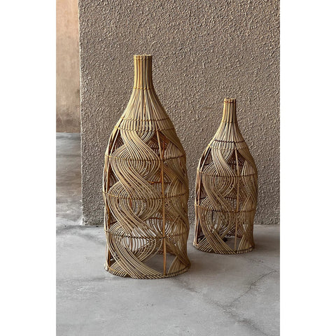 Rootz Garaffa Pendant Lamp - Versatile Light - Rattan Lighting - Natural Decor - 30cm x 70cm x 30cm