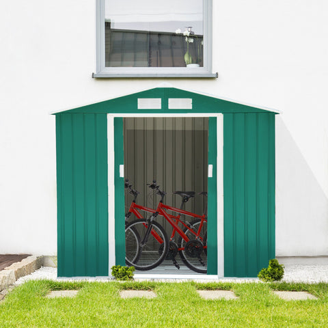 Rootz Garden House 2.42 m² - Storage Shed - Outdoor Shelter - Secure & Durable - 213L x 130W x 185H cm