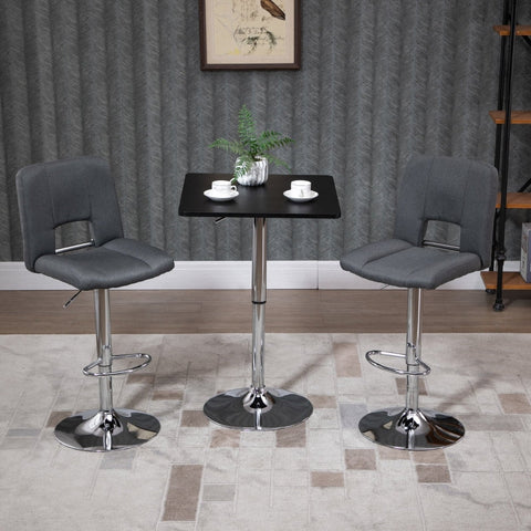Rootz Height-Adjustable Bar Table - Pub Table - Cocktail Table - Stability & Durability - 60L x 60W x 69-93H cm