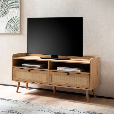 Rootz Modern TV Unit - Media Console - Entertainment Center - Space-Saving Design - 120cm x 56cm x 39cm