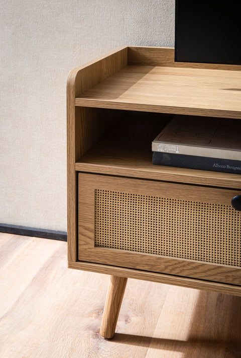Rootz Modern TV Unit - Media Console - Entertainment Center - Space-Saving Design - 120cm x 56cm x 39cm
