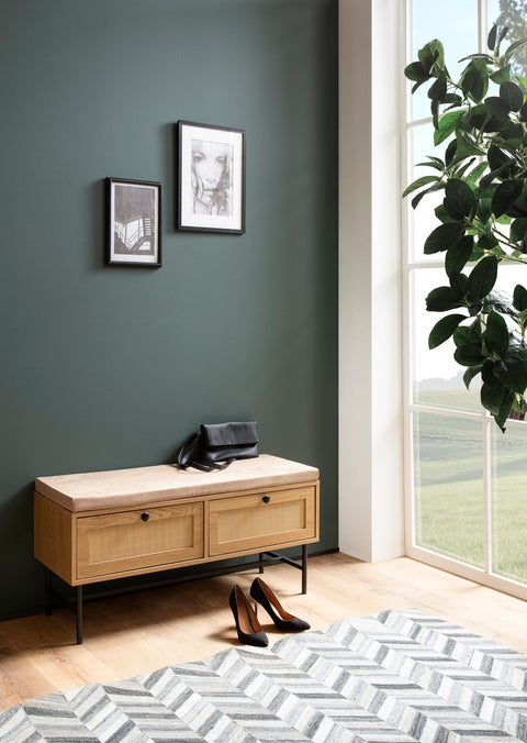 Rootz Modern Coat Bench - Storage Seat - Entryway Organizer - Spacious Drawers - 100cm x 48cm x 38cm