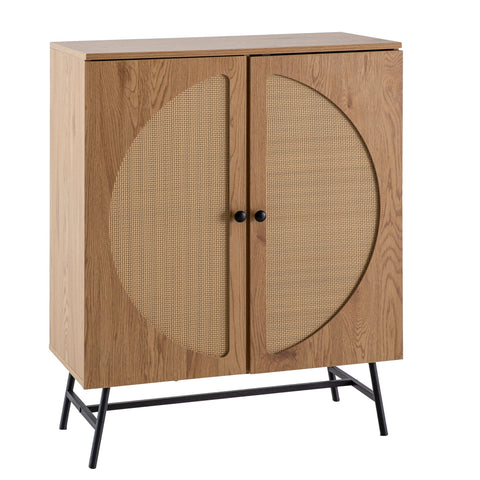 Rootz Stylish Sideboard - Modern Cabinet - Oak Decor Buffet - Ample Storage - 80cm x 103cm x 39cm