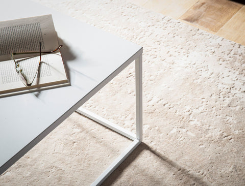 Rootz Industrial Style Square Coffee Table - Modern Center Table - Metal Frame - Storage Top - 60cm x 60cm x 40cm - White