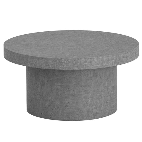 Rootz Modern Coffee Table - Round Accent Table - Concrete Look - Space-Saving - 60cm x 60cm x 30cm