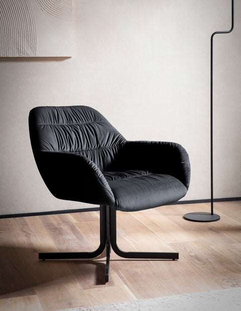 Rootz Cozy Lounge Chair - Modern Armchair - Velvet Seating - Supports Up to 120kg - 64cm x 74cm x 68cm