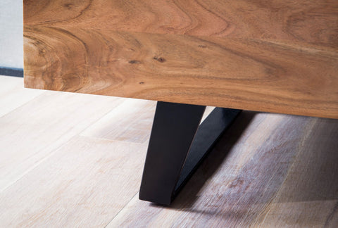 Rootz TV Unit - Modern Stand - Storage Cabinet - Natural Wood Grain - 140cm x 50cm x 40cm