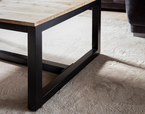 Rootz Large Coffee Table - Modern Industrial Coffee Table - Rectangular Table - Unique Handcrafted Design - 110cm x 60cm x 40cm