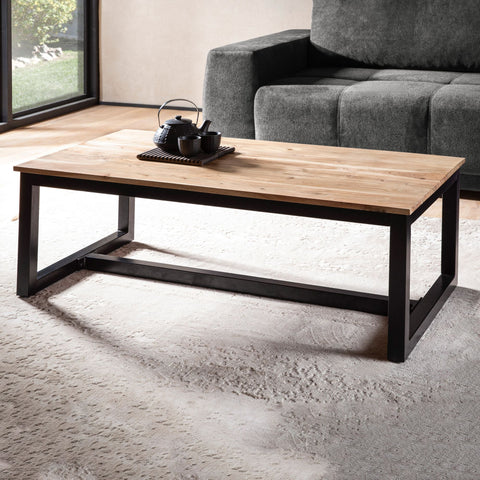 Rootz Large Coffee Table - Modern Industrial Coffee Table - Rectangular Table - Unique Handcrafted Design - 110cm x 60cm x 40cm