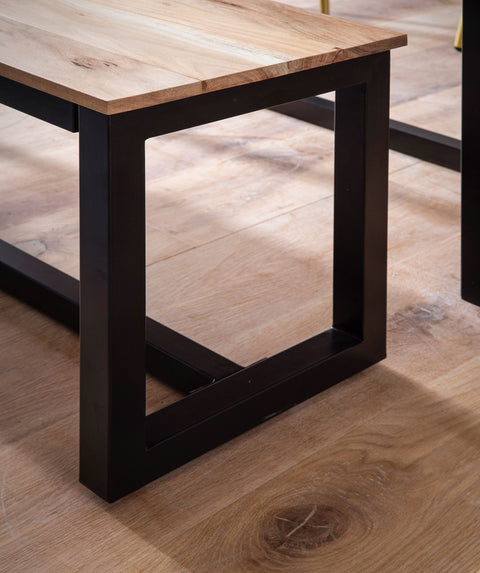 Rootz Massive Dining Bench - Loft Style Furniture - Solid Wood Bench - Unique Design - Fits Up to 3 People - 160cm x 40cm x 45cm