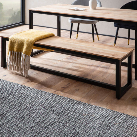Rootz Massive Dining Bank - Modern Bench - Loft Style Seating - Unique Handcrafted Design - 180cm x 40cm x 45cm