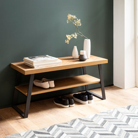 Rootz Rectangular Coffee Table - Modern Softs - Brown, Black Look - Ample Storage - 100cm x 40cm x 41cm