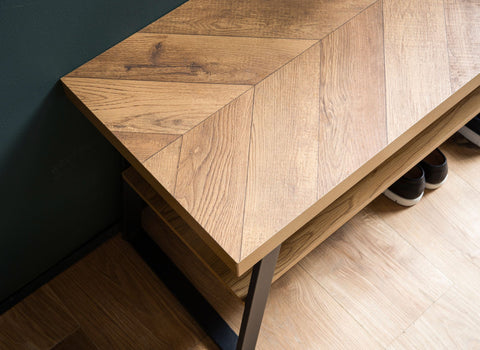 Rootz Rectangular Coffee Table - Modern Softs - Brown, Black Look - Ample Storage - 100cm x 40cm x 41cm