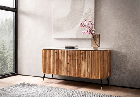 Rootz Modern Sideboard - Stylish Cabinet - Storage Chest - Handmade Elegance - 150cm x 80cm x 45cm