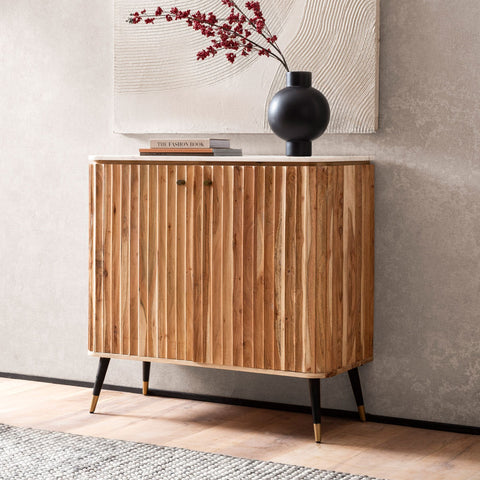 Rootz Modern Small Home Bar - Mini Bar - Compact Home Bar - Handcrafted Design - 95cm x 90cm x 41cm