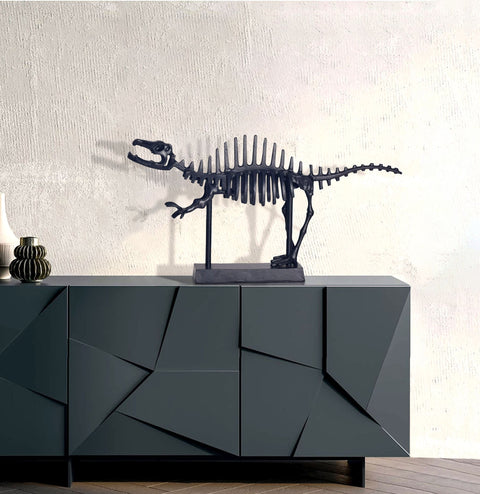 Rootz Decorative T-Rex Statue - Modern Dinosaur Figure - Handcrafted Sculpture - Unique Design - 62cm x 32.5cm x 12cm