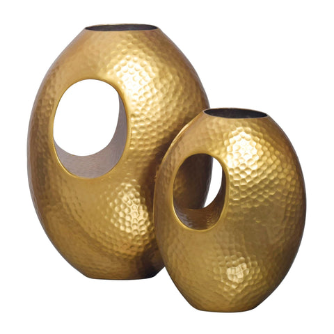Rootz 2 Piece Decorative Vases Set - Modern Vases - Flower Holders - Unique Design - 29x39x16.5cm and 22x31x15cm