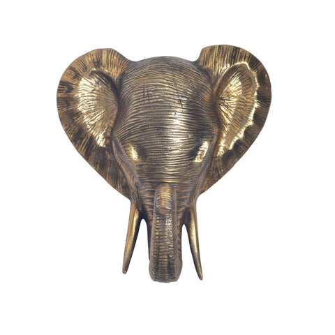 Rootz Elephant Head Wall Decor - Handcrafted Sculpture - Unique Art Piece - Solid Aluminum - 33cm x 41cm x 20cm