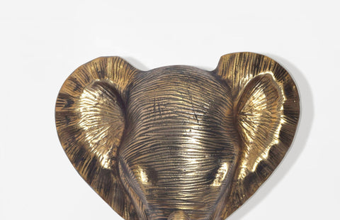 Rootz Elephant Head Wall Decor - Handcrafted Sculpture - Unique Art Piece - Solid Aluminum - 33cm x 41cm x 20cm