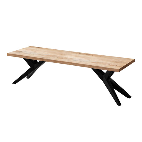 Rootz Massive Dining Bench - Loft Style - Handmade Seating - Unique Design - 175cm x 45cm x 45cm - Protective Lacquer - 4 Person Capacity