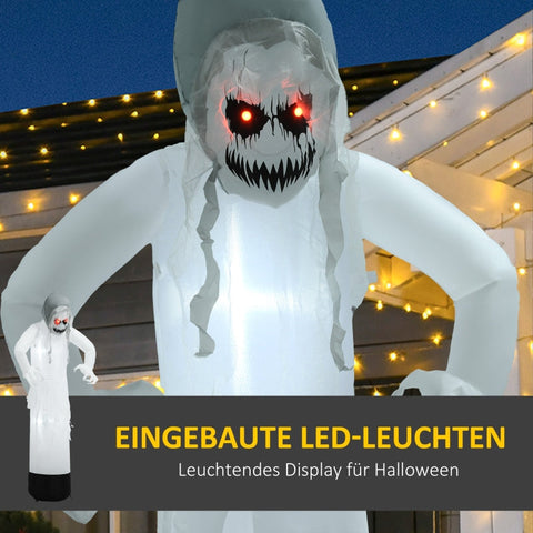 Rootz Inflatable Halloween Ghost Witch - LED Lights - Water-Repellent Polyester - Outdoor Decoration - 77cm x 47cm x 180cm