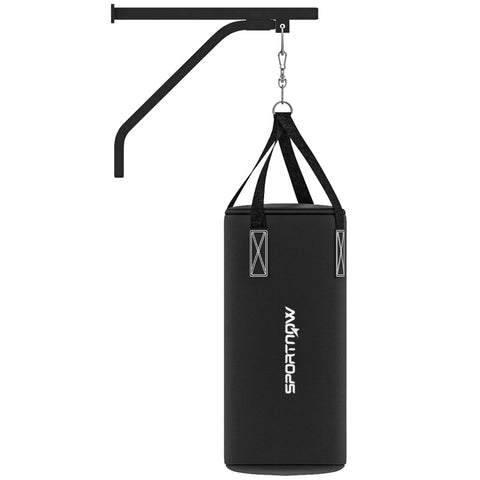 Rootz Punching Bag Set - Boxing Kit - Heavy Bag - Hanging Punching Bag - Sand/Fabric Fillable - 90cm x 30cm - Wall Mounted - Steel Frame