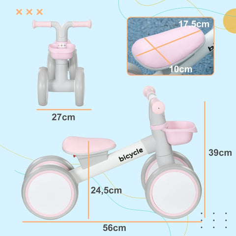 Rootz Balance Bike for Kids - Training Bike - Baby Walker - Adjustable Seat - Whisper Tires - Safe Design - Aluminum Alloy - 56cm x 27cm x 39cm