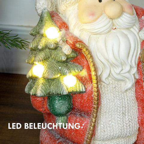Rootz Santa Claus Christmas Decoration - Holiday Decor - LED Lights - Battery Operated - Festive Atmosphere - 26.5cm x 21cm x 50cm