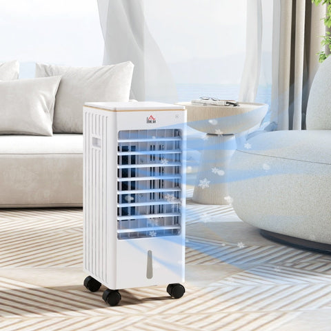 Rootz Portable Air Conditioner - Cooler - Humidifier - Ventilator - Quiet - Wide Coverage - 22.5cm x 24.5cm x 53.5cm. Freshen up rooms up to 20㎡!