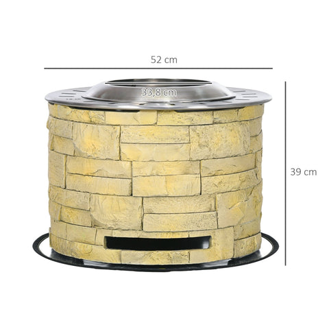 Rootz Smokeless Fire Bowl - Fire Pit - Outdoor Fire - Dual Combustion Design - Ø52 x 39H cm - Mat Included