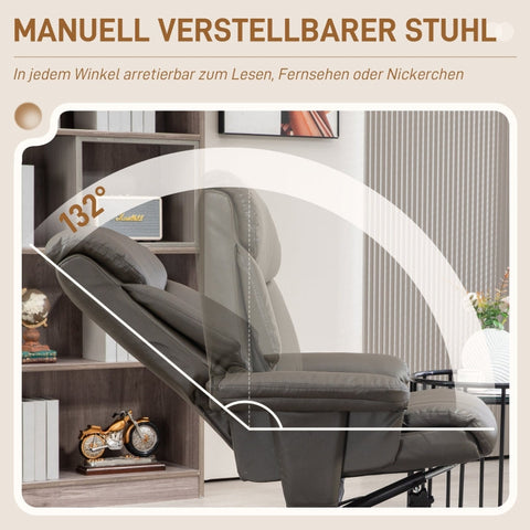 Rootz TV Recliner Chair with Stool - Gaming Chair - Rocker Function - Faux Leather - 81cm x 95cm x 107cm
