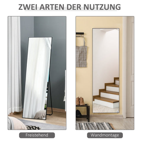Rootz Large Standing Mirror - Wall Mirror - Full Length Mirror - Full-Size Reflection - Versatile Use - Durable Construction - 50W x 2D x 161.5H cm - Aluminum Alloy