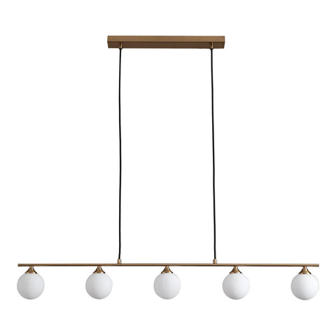 Rootz Halifax Pendant - Brass Lighting - Ceiling Light - Elegant Design - 110cm x 10cm x 16cm - 150cm Fabric Cord