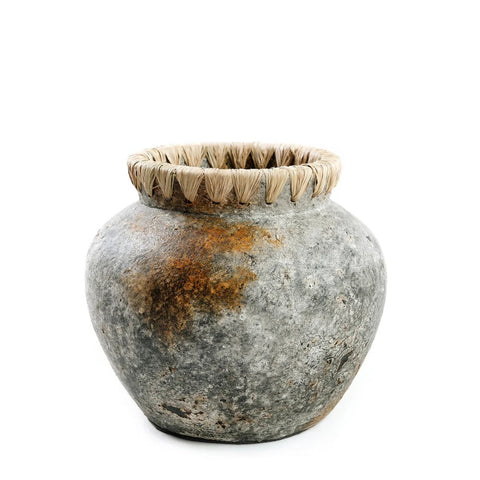 Rootz Styly Vase - Antique Vase - Terracotta Vase - Coastal Decor - 22cm x 22cm x 19cm